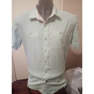 Kuhl Born In The Mountains Button Up Blue Shirt Short Sleeve Men’s Large Hiking